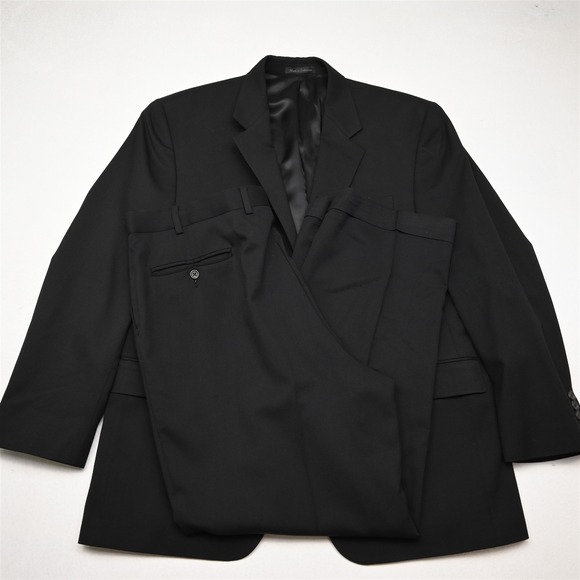 Chaps Ralph Lauren 42R 38x32 Black 100% Wool Mens Jacket Pants Suit